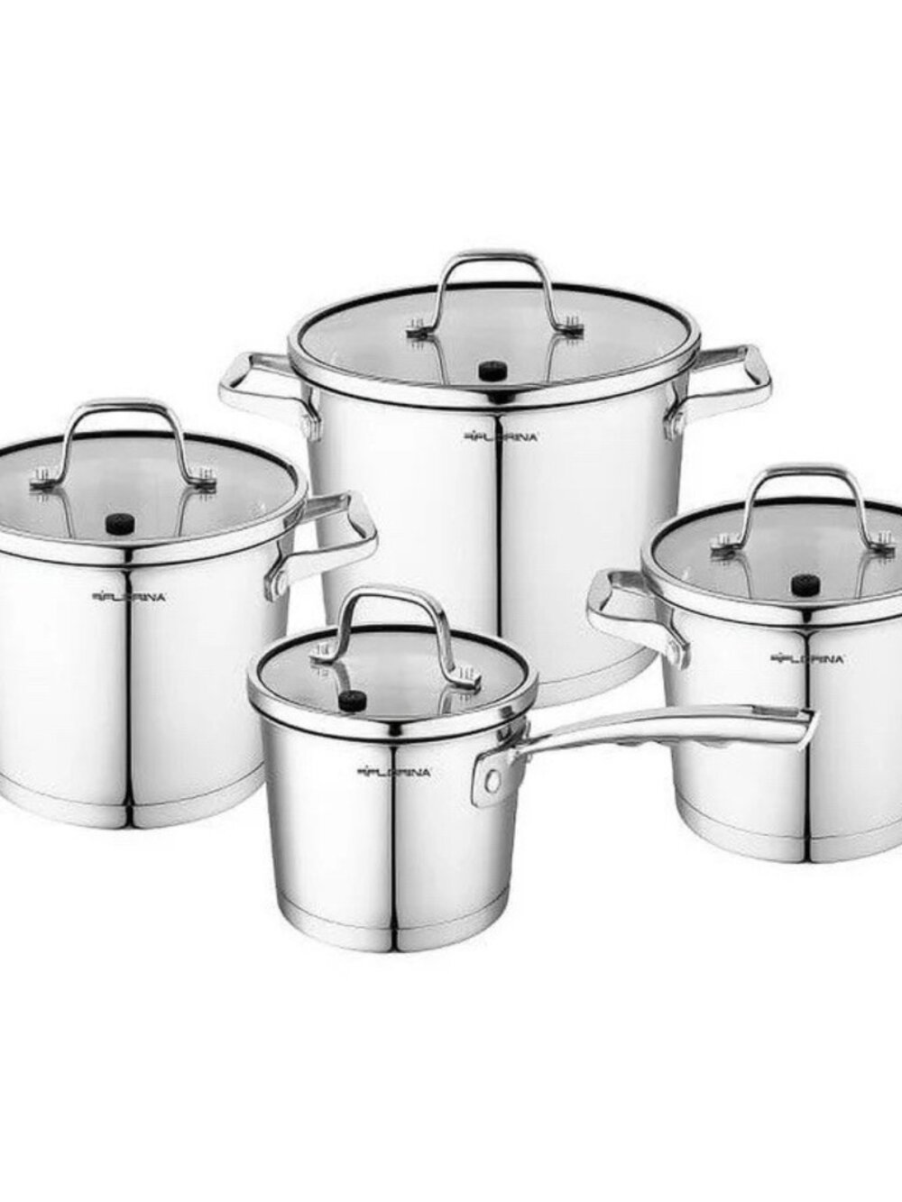 8 Pc Stainless Steel Nonstick Dishwasher Safe Cookware Casserole Pot Set Florina